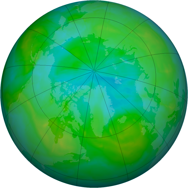 Arctic ozone map for 05 August 2009
